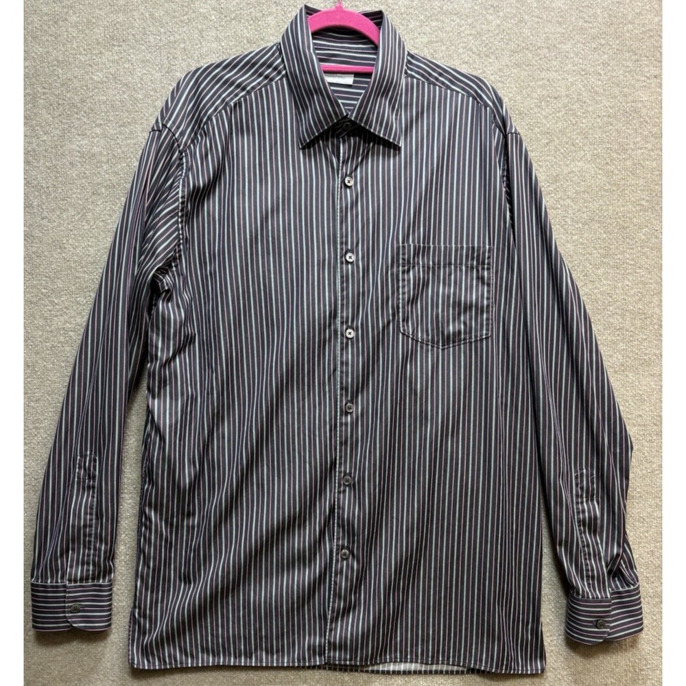 Ermenegildo Zegna Men's Shirt XL Striped 100% Cotton Button Up Multicolor EUC